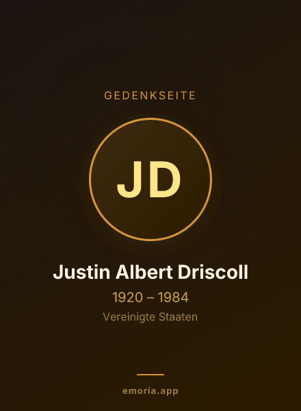 Gedenkportrait von Justin Albert Driscoll