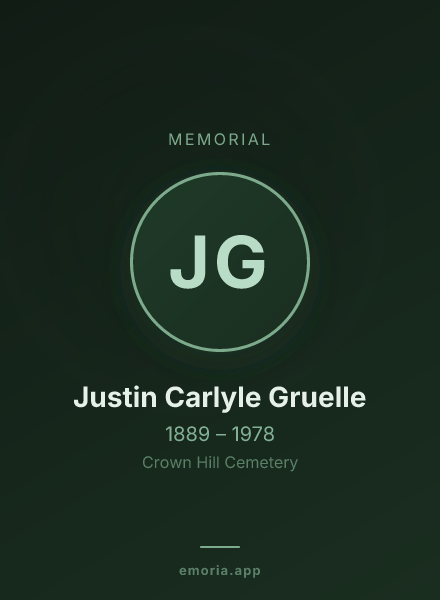Memorial portrait of Justin Carlyle Gruelle