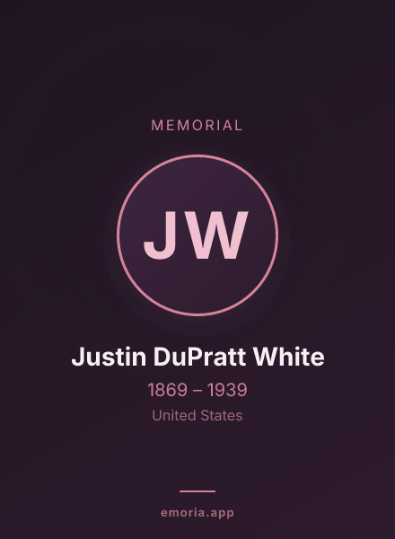 Memorial portrait of Justin DuPratt White