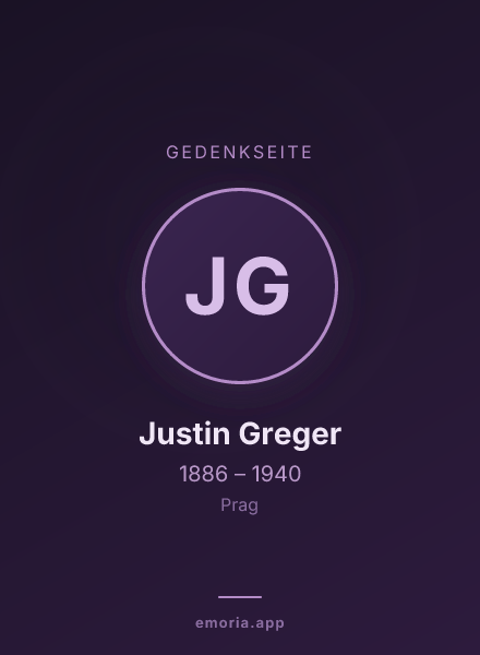 Gedenkportrait von Justin Greger