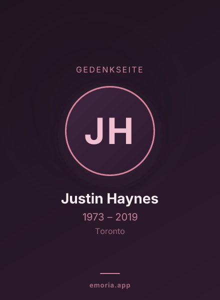 Gedenkportrait von Justin Haynes