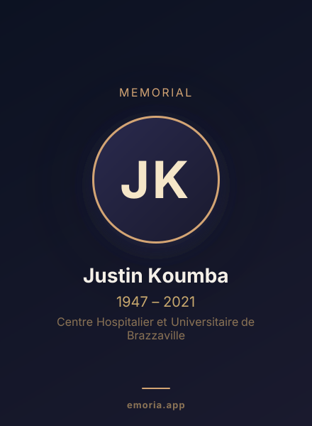 Memorial portrait of Justin Koumba