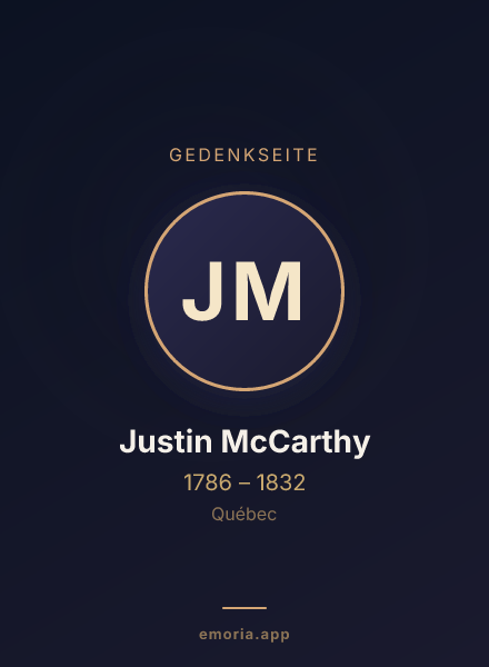 Gedenkportrait von Justin McCarthy