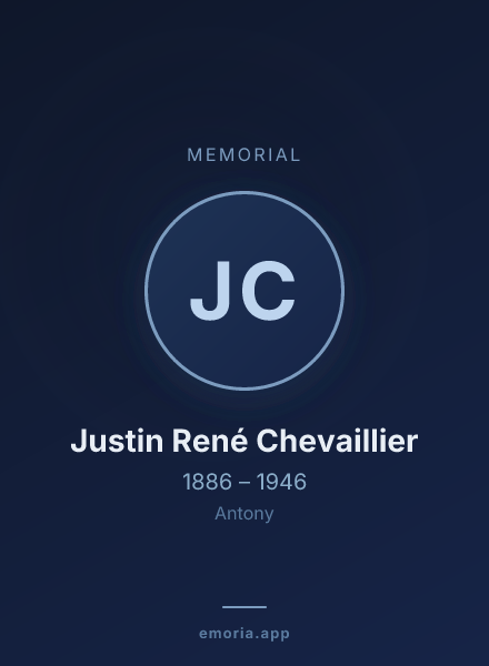 Memorial portrait of Justin René Chevaillier