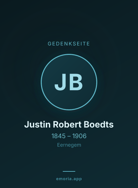 Gedenkportrait von Justin Robert Boedts