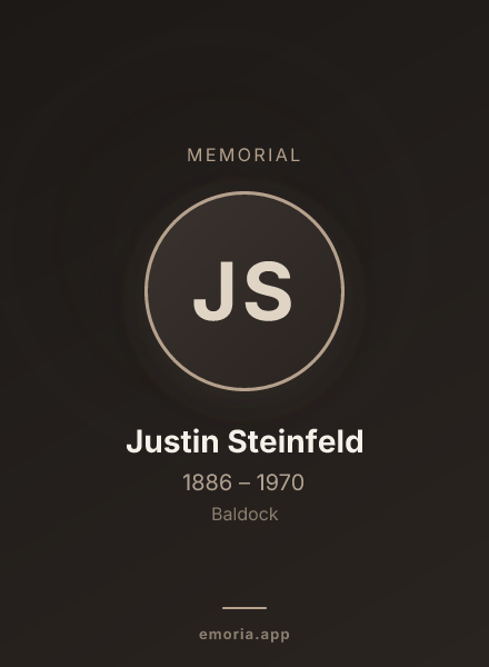 Memorial portrait of Justin Steinfeld