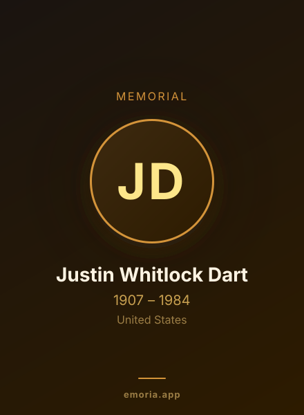 Memorial portrait of Justin Whitlock Dart