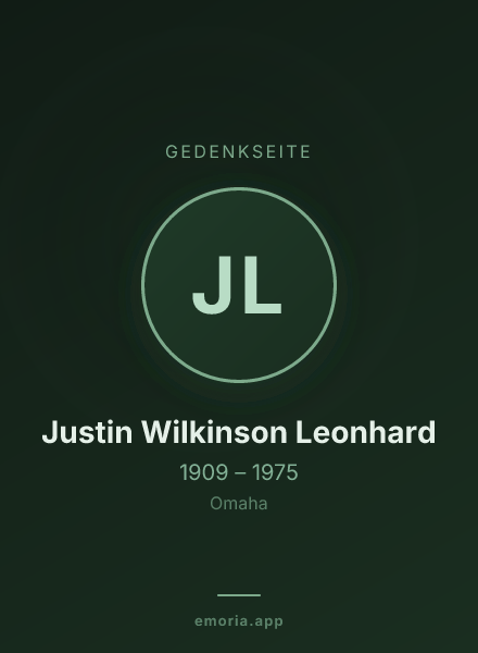 Gedenkportrait von Justin Wilkinson Leonhard