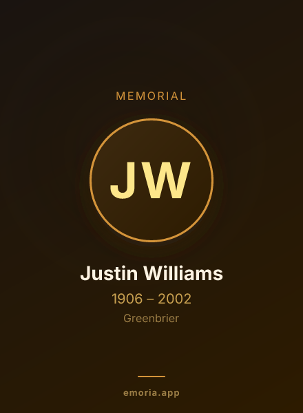 Memorial portrait of Justin Williams