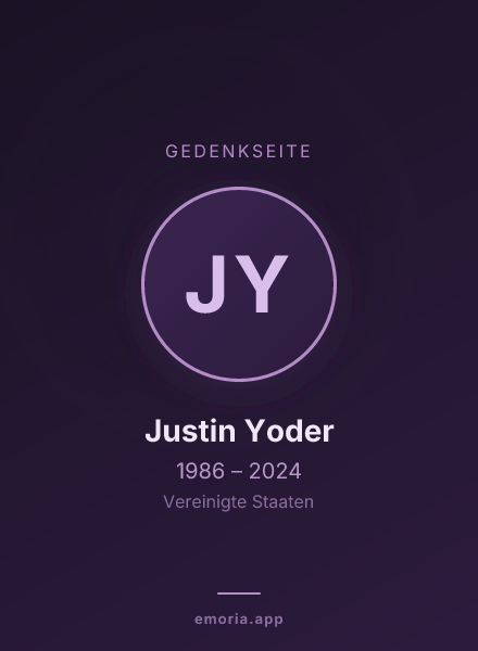 Gedenkportrait von Justin Yoder