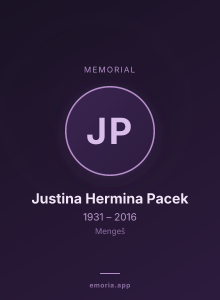 Memorial portrait of Justina Hermina Pacek