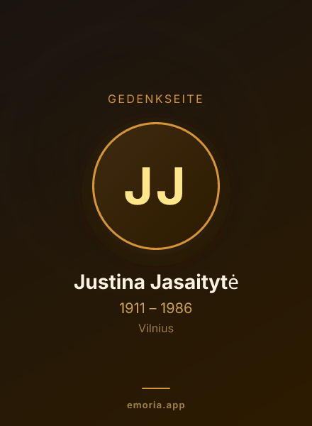Gedenkportrait von Justina Jasaitytė
