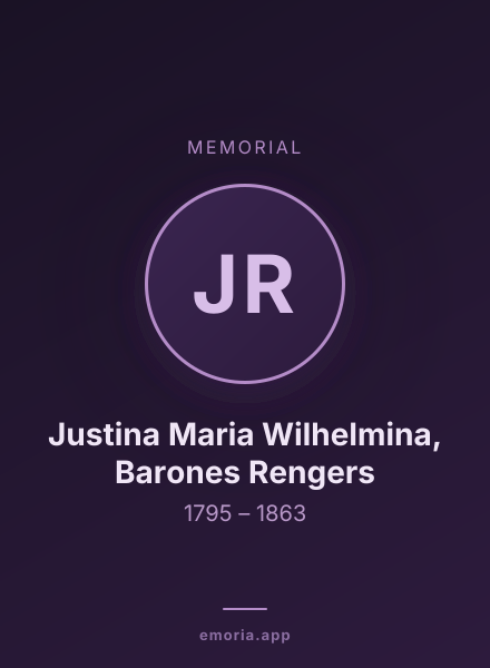 Memorial portrait of Justina Maria Wilhelmina, Barones Rengers