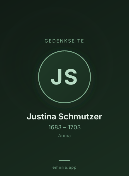 Gedenkportrait von Justina Schmutzer