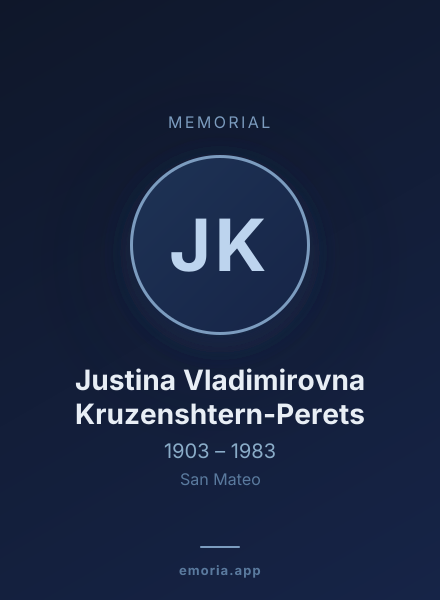 Memorial portrait of Justina Vladimirovna Kruzenshtern-Perets