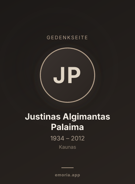 Gedenkportrait von Justinas Algimantas Palaima