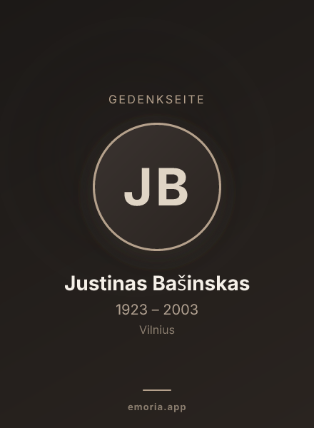 Gedenkportrait von Justinas Bašinskas