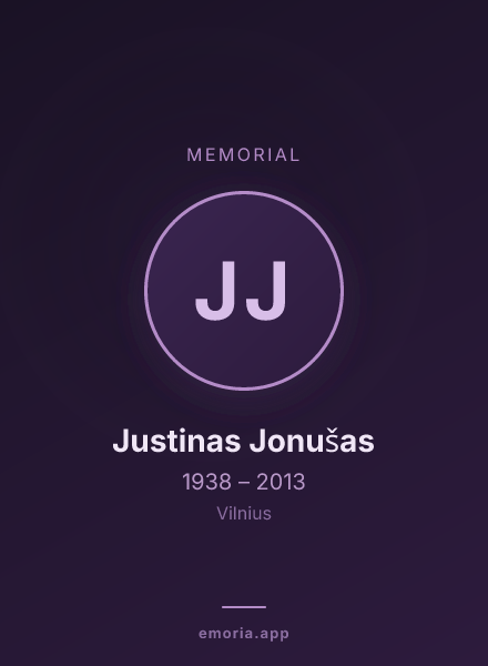 Memorial portrait of Justinas Jonušas