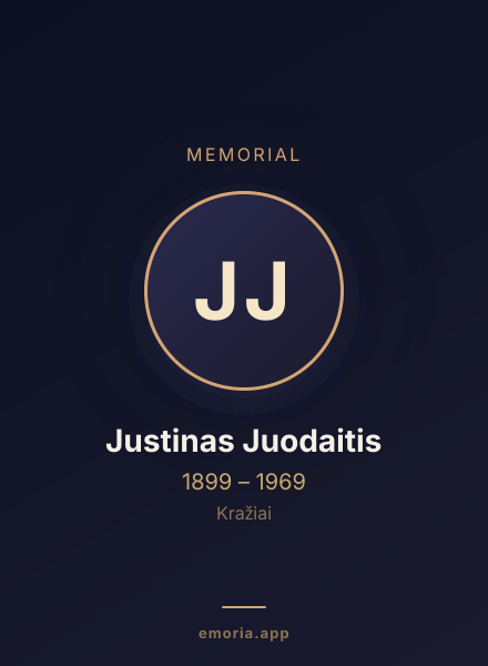 Memorial portrait of Justinas Juodaitis
