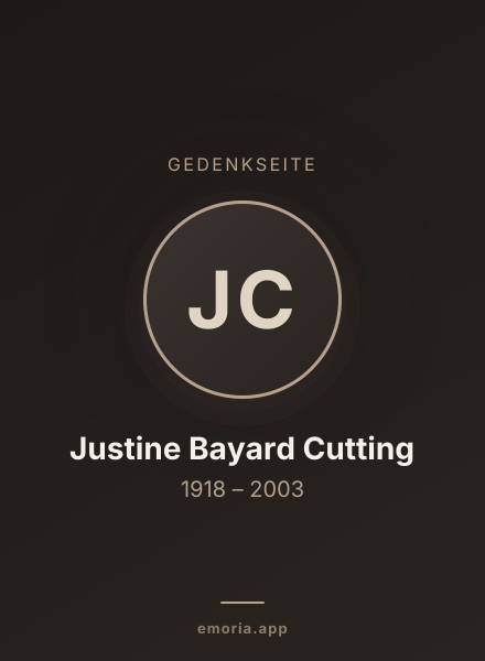 Gedenkportrait von Justine Bayard Cutting