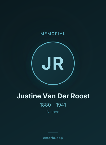 Memorial portrait of Justine Van Der Roost