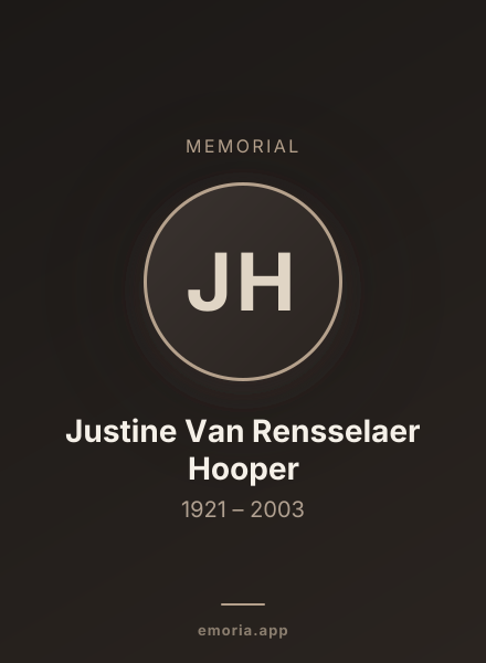 Memorial portrait of Justine Van Rensselaer Hooper