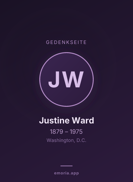 Gedenkportrait von Justine Ward