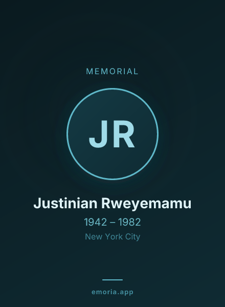 Memorial portrait of Justinian Rweyemamu