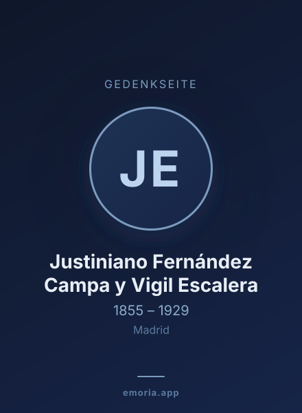 Gedenkportrait von Justiniano Fernández Campa y Vigil Escalera