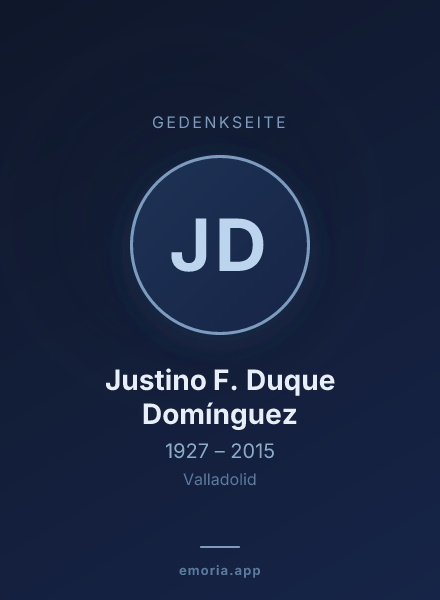 Gedenkportrait von Justino F. Duque Domínguez
