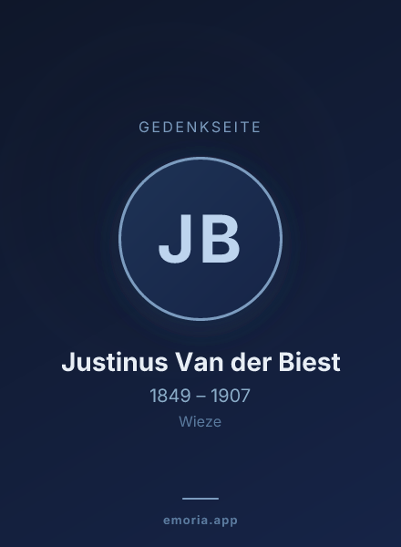 Gedenkportrait von Justinus Van der Biest