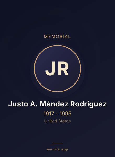 Memorial portrait of Justo A. Méndez Rodriguez
