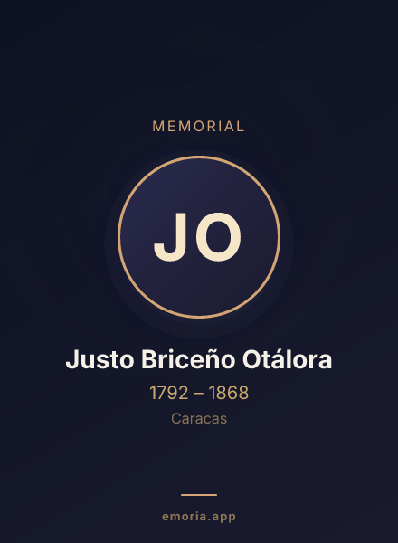 Memorial portrait of Justo Briceño Otálora