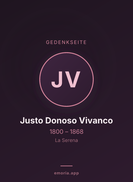 Gedenkportrait von Justo Donoso Vivanco