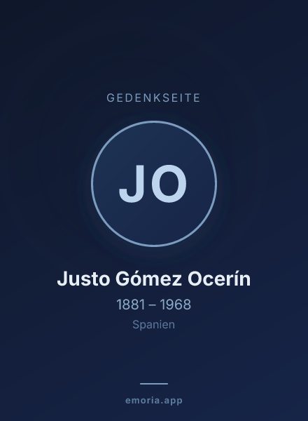 Gedenkportrait von Justo Gómez Ocerín