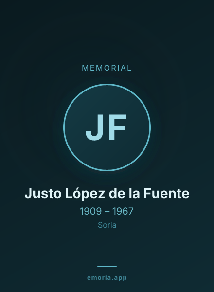 Memorial portrait of Justo López de la Fuente