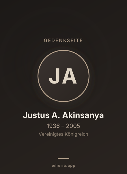 Gedenkportrait von Justus A. Akinsanya