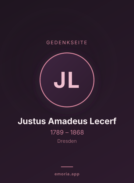 Gedenkportrait von Justus Amadeus Lecerf