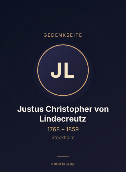 Gedenkportrait von Justus Christopher von Lindecreutz