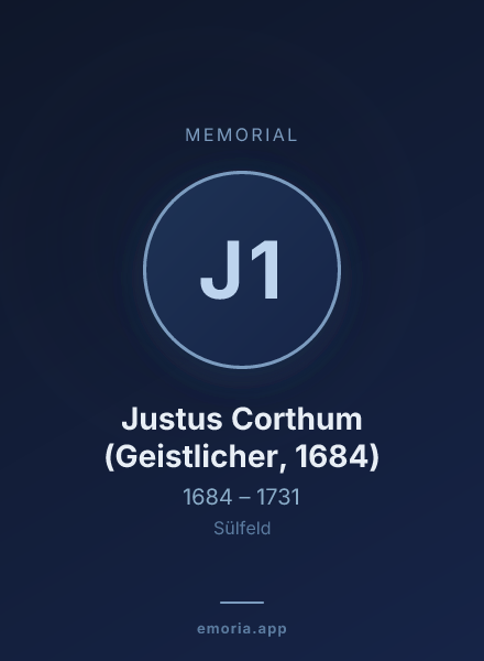 Memorial portrait of Justus Corthum (Geistlicher, 1684)