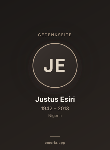 Gedenkportrait von Justus Esiri
