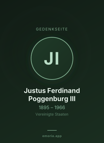 Gedenkportrait von Justus Ferdinand Poggenburg III