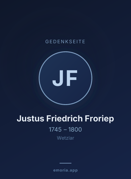 Gedenkportrait von Justus Friedrich Froriep