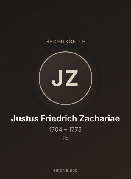 Gedenkportrait von Justus Friedrich Zachariae