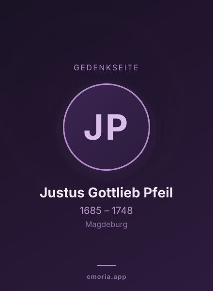 Gedenkportrait von Justus Gottlieb Pfeil