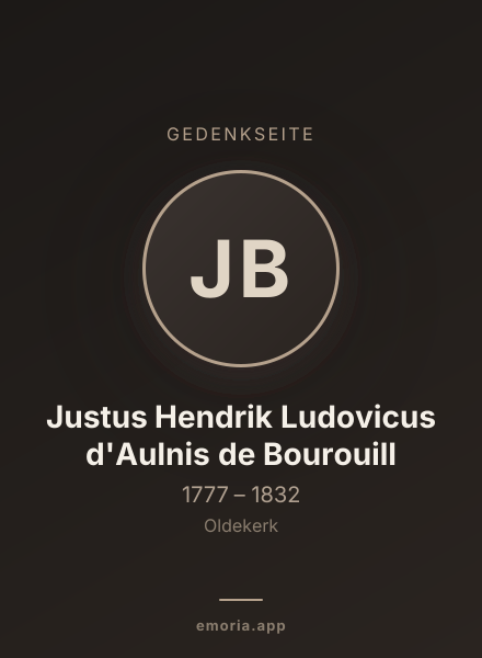 Gedenkportrait von Justus Hendrik Ludovicus d'Aulnis de Bourouill