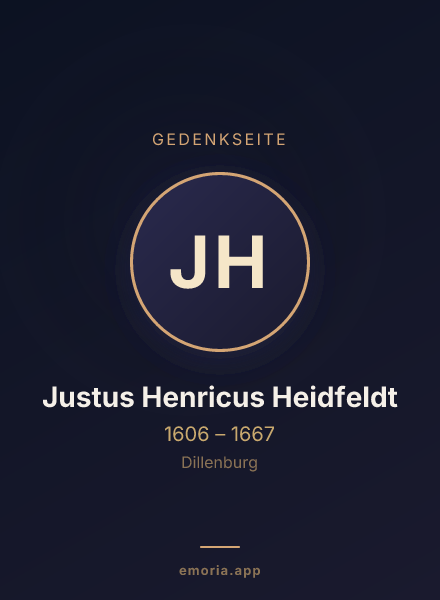 Gedenkportrait von Justus Henricus Heidfeldt