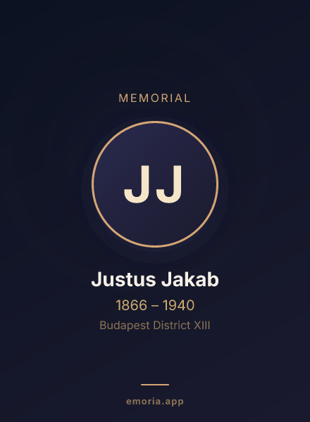 Memorial portrait of Justus Jakab