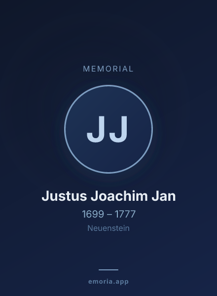 Memorial portrait of Justus Joachim Jan