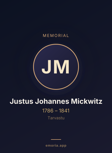 Memorial portrait of Justus Johannes Mickwitz